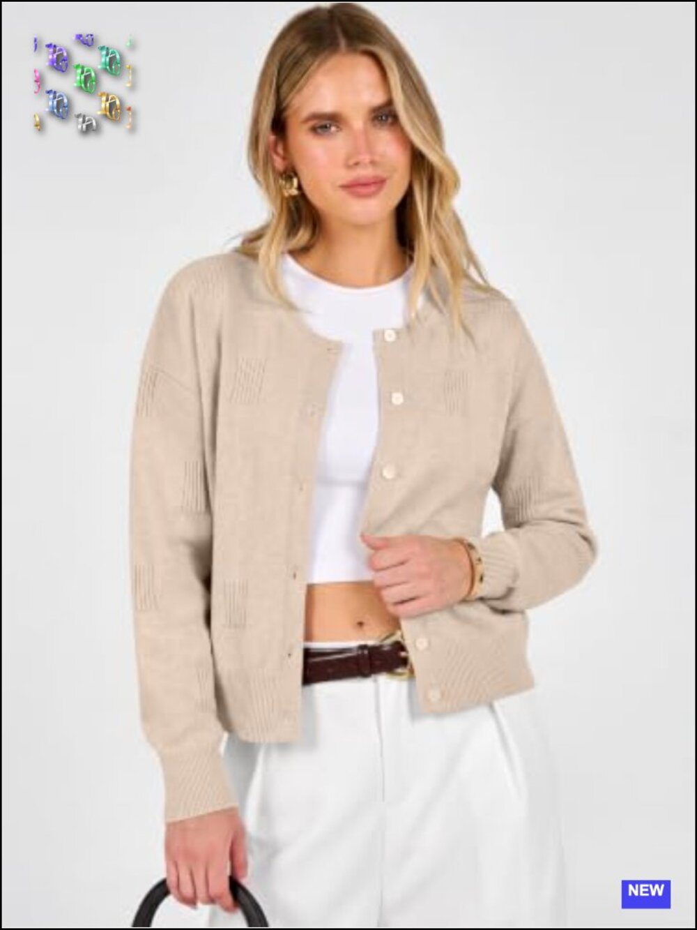 Cardigan Sweaters for Women Button Up Textured Knit Dressy Casual Classic Long - Picture 3 of 6